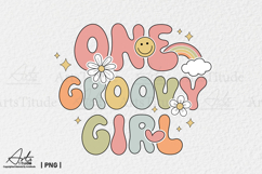 One Groovy Girl PNG - 1st Birthday Retro Sublimation Design Product Image 1