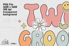 Two Groovy PNG - 2nd Birthday Retro Sublimation Design Product Image 4