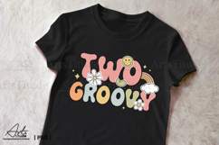 Two Groovy PNG - 2nd Birthday Retro Sublimation Design Product Image 3