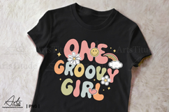 One Groovy Girl PNG - 1st Birthday Retro Sublimation Design Product Image 4