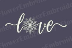 Love with snowflake machine embroidery design Product Image 1