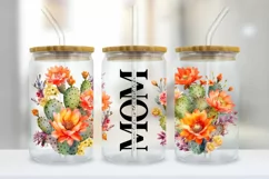 Cactus Mom Life Flower 16oz Libbey Glass Wrap PNG Product Image 2
