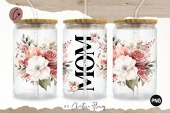 Flower Mom 16oz Libbey Glass Wrap PNG Product Image 1