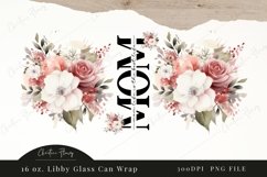 Flower Mom 16oz Libbey Glass Wrap PNG Product Image 4