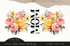 Watercolor Mom Life 16oz Libbey Glass Wrap PNG Product Image 4