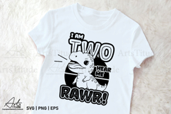 I Am Two Hear Me Rawr SVG, 2nd Birthday Dinosaur Sublimation Product Image 3