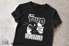 I Am Two Hear Me Rawr SVG, 2nd Birthday Dinosaur Sublimation Product Image 4