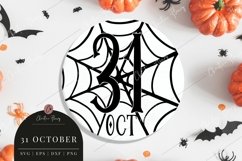 31 Oct Round Sign SVG - Halloween SVG Product Image 2