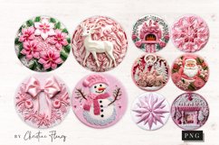 3D Embroidered Pink Christmas Ornament Sublimation Bundle Product Image 3