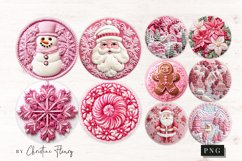 3D Embroidered Pink Christmas Ornament Sublimation Bundle Product Image 4