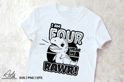 I Am Four Hear Me Rawr SVG 4th Birthday Dinosaur Sublimation Product Image 3