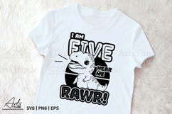 I Am Five Hear Me Rawr SVG 5th Birthday Dinosaur Sublimation Product Image 3