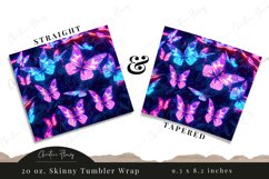 8 Neon Butterflies &amp; Flowers Tumbler Wraps | 20 oz Tumbler Product Image 2