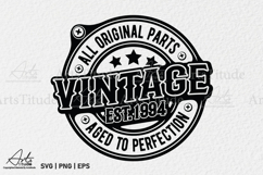 VINTAGE 1994 SVG, Funny Birthday SVG PNG, Garage Style Product Image 1