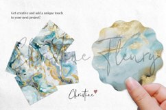 Gold and Teal Marble Digital Paper Product Image 3