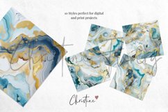 Gold and Teal Marble Digital Paper Product Image 4