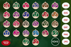 A to Z Alphabet Christmas Ornament SVG with your name Product Image 3