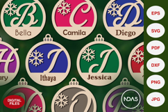 A to Z Alphabet Christmas Ornament SVG with your name Product Image 4