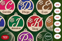 A to Z Alphabet Christmas Ornament SVG with your name Product Image 5