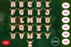 Christmas Reindeer A to Z Alphabet SVG Bundle Ornaments Product Image 2