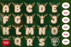 Christmas Reindeer A to Z Alphabet SVG Bundle Ornaments Product Image 3