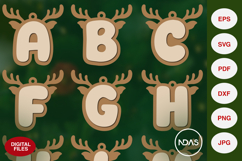 Christmas Reindeer A to Z Alphabet SVG Bundle Ornaments Product Image 4