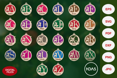 A to Z Alphabet Christmas Ornament SVG with Reindeer Product Image 1