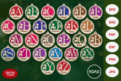 A to Z Alphabet Christmas Ornament SVG with Reindeer Product Image 4