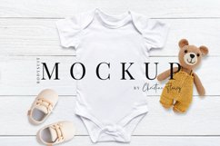 White Baby Bodysuit Mockup - Gender Neutral Product Image 1