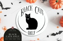 Black Cats Only Round Sign SVG - Halloween SVG Product Image 3