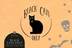 Black Cats Only Round Sign SVG - Halloween SVG Product Image 2