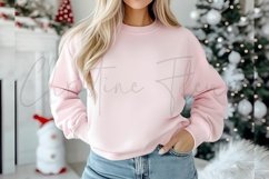 Pink Christmas Sweatshirt Mockup Product Image 3