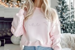 Pink Christmas Sweatshirt Mockup Product Image 3