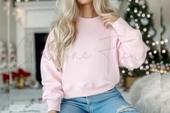 Pink Christmas Sweatshirt Mockup Product Image 3