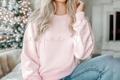 Pink Christmas Sweatshirt Mockup Product Image 3