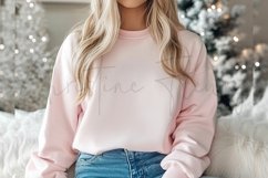 Pink Christmas Sweatshirt Mockup Product Image 3