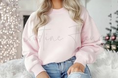 Pink Christmas Sweatshirt Mockup Product Image 3