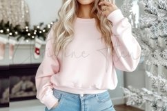 Pink Christmas Sweatshirt Mockup Product Image 3