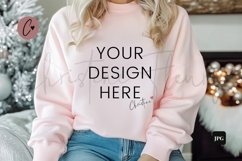 Pink Christmas Sweatshirt Mockup Product Image 1