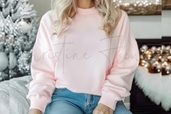 Pink Christmas Sweatshirt Mockup Product Image 3