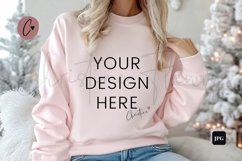 Pink Christmas Sweatshirt Mockup Product Image 1