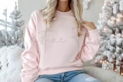 Pink Christmas Sweatshirt Mockup Product Image 3