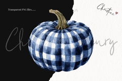 Blue Grandmillennial Pumpkin Clipart Bundle Product Image 3