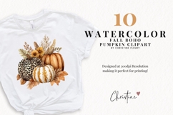 Fall Boho Pumpkin Clipart Bundle Product Image 2