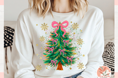 Preppy trendy brushstroke christmas tree coquette bow png Product Image 3