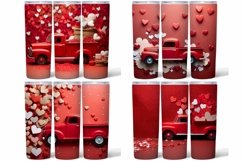 3D Valentine Vintage Truck Tumbler Bundle PNG | 20oz Skinny Product Image 2