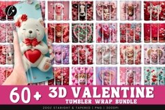 3D Valentines Tumbler Bundle PNG | 20oz Skinny Tumbler Product Image 1