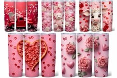 3D Valentines Tumbler Bundle PNG | 20oz Skinny Tumbler Product Image 2