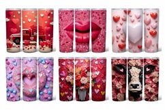 3D Valentines Tumbler Bundle PNG | 20oz Skinny Tumbler Product Image 4