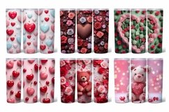 3D Valentines Tumbler Bundle PNG | 20oz Skinny Tumbler Product Image 5